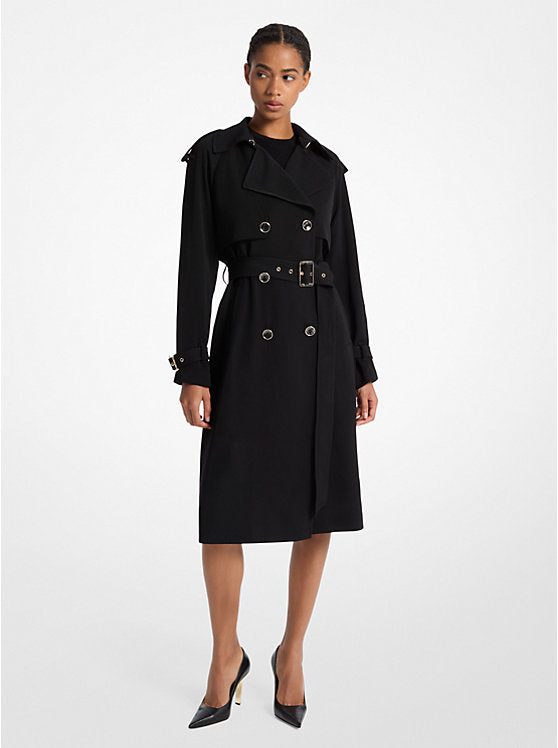 Michael Kors Draped Woven Trench Coat