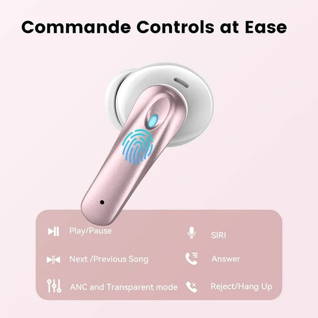 VEAT00L P91 Wireless Earbuds, Bluetooth Headphones V5.4 Stereo Ear buds with Noise Cancelling Mics, 60H Playback Mini Case with Dual LED Display, IP7 Waterproof in-Ear Earphones for Android iOS