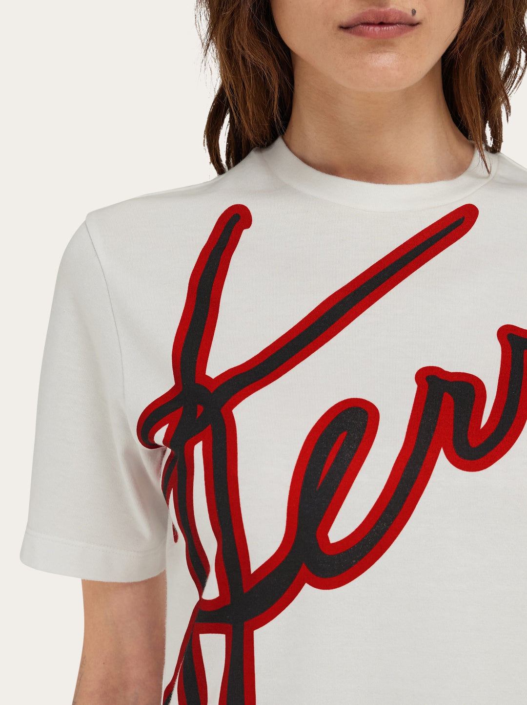 Ferragamo Short sleeved T-shirt with cursive logo detail