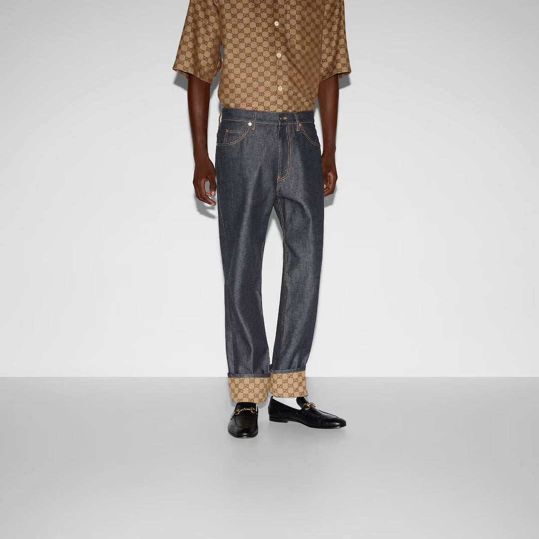 GUCCI DENIM PANT WITH CUFFS