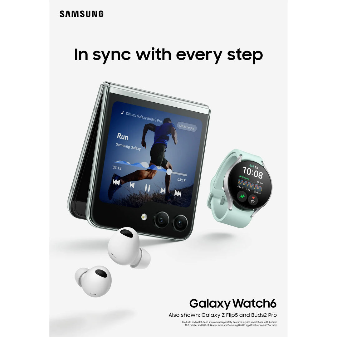 Samsung Galaxy Watch6 Smart Watch, 44mm, Large, Bluetooth, Silver