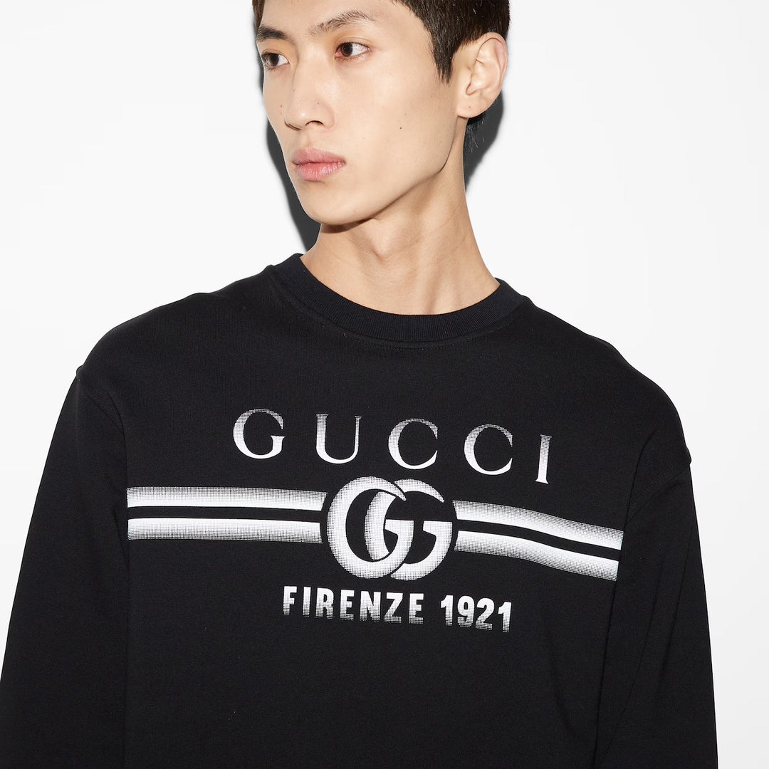 GUCCI COTTON JERSEY PRINTED SWEATSHIRT