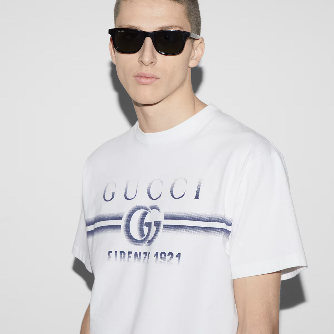 Gucci COTTON JERSEY T-SHIRT WITH GUCCI PRINT