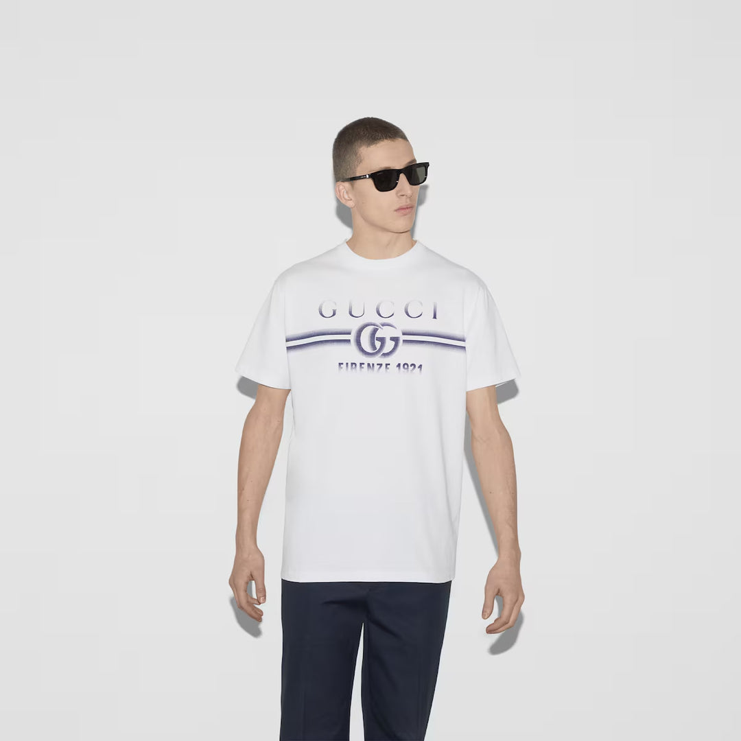 Gucci COTTON JERSEY T-SHIRT WITH GUCCI PRINT