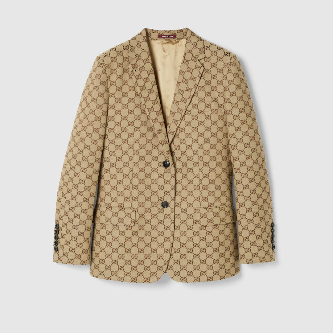 GUCCI GG linen blend canvas jacket