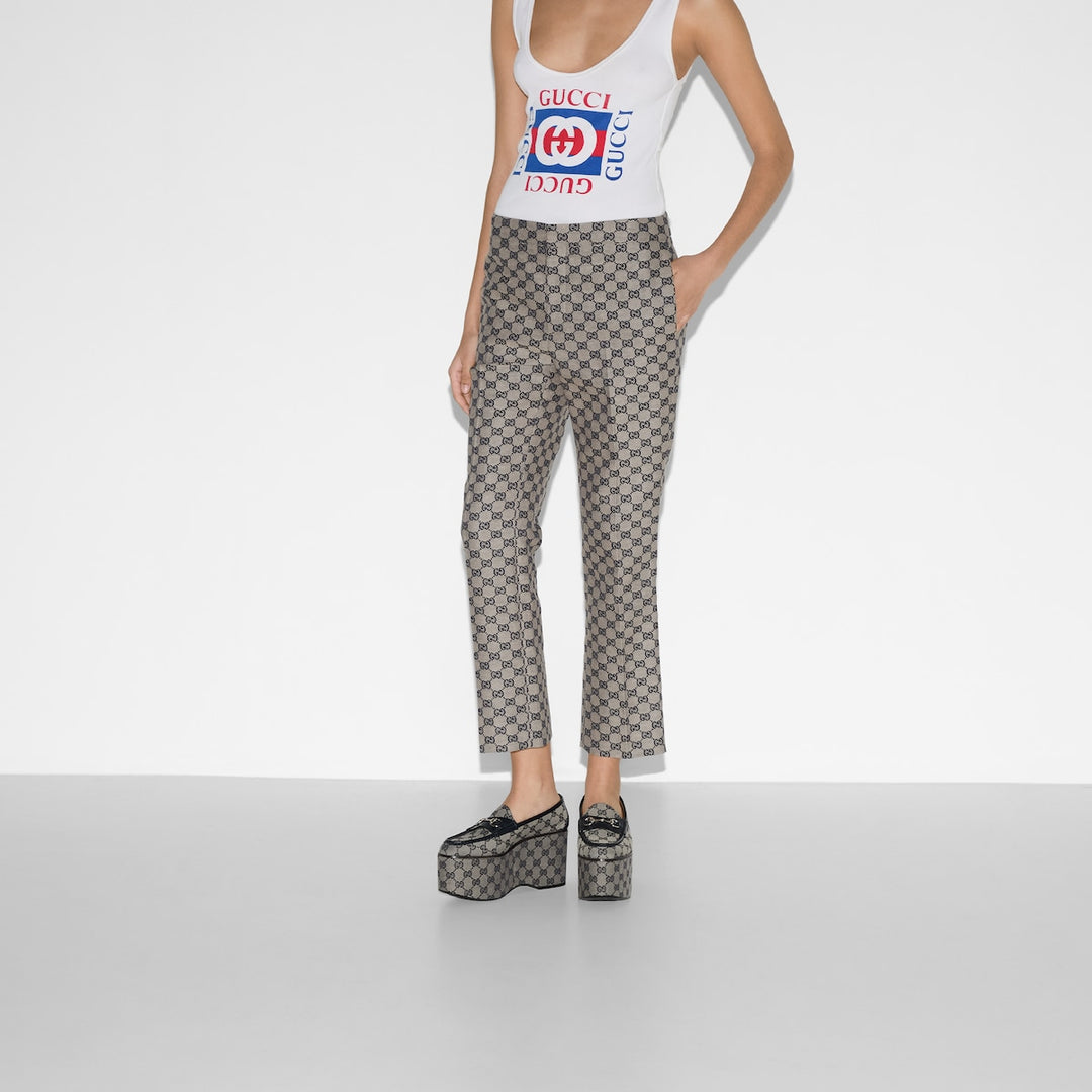 Gucci GG linen blend canvas pant