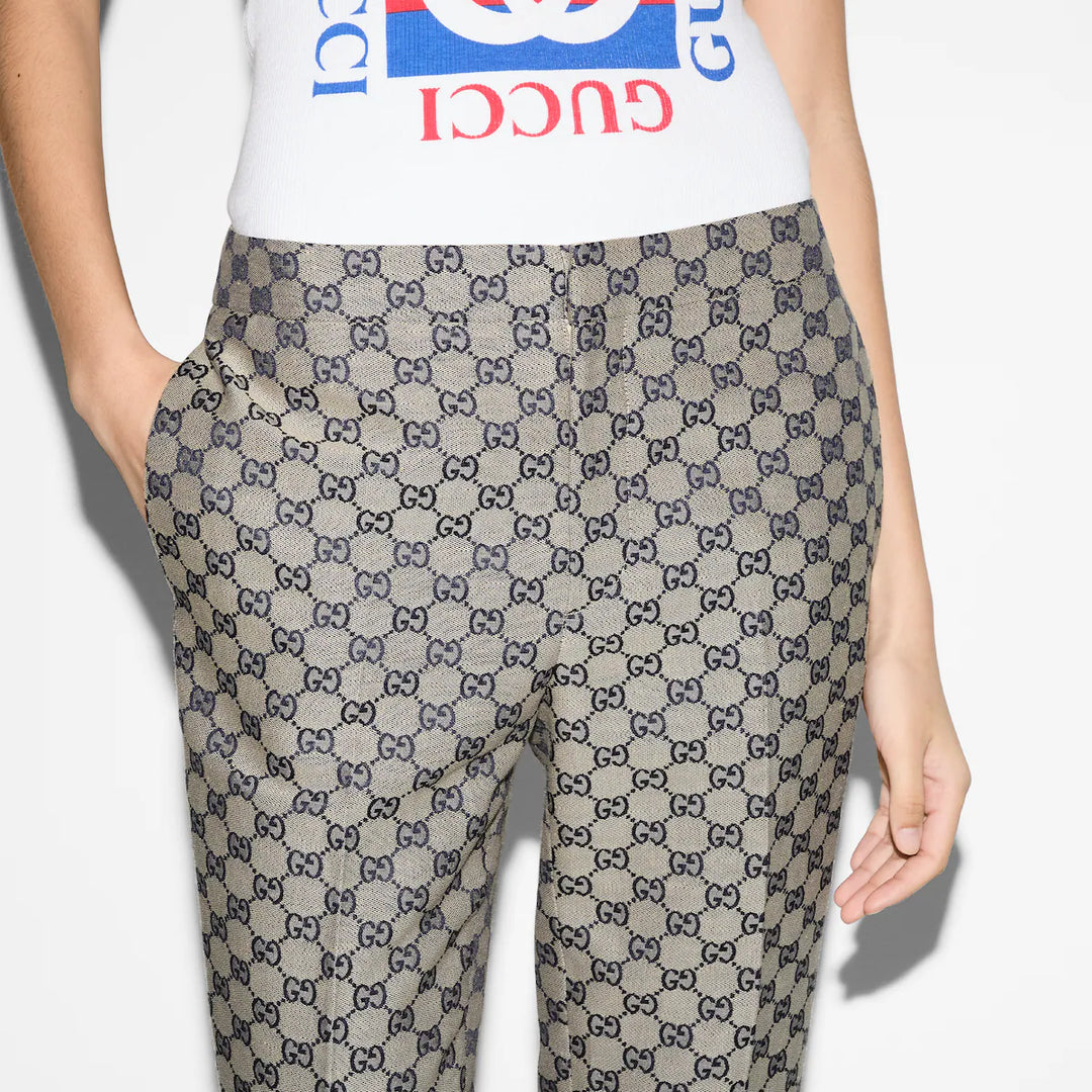 Gucci GG linen blend canvas pant