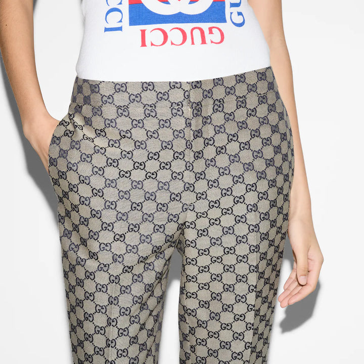 Gucci GG linen blend canvas pant
