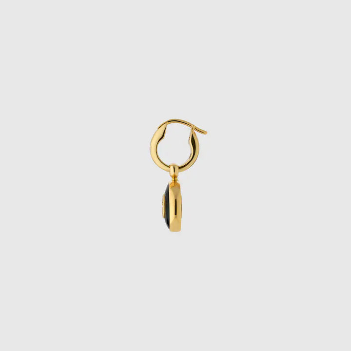GUCCI INTERLOCKING 18K HOOP EARRINGS