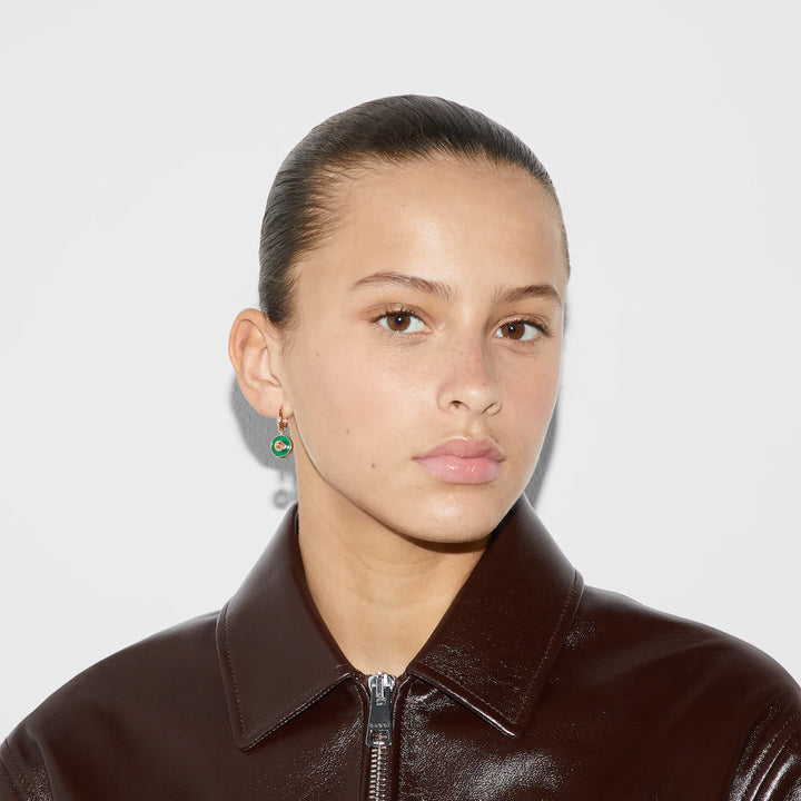 GUCCI INTERLOCKING 18K HOOP EARRINGS