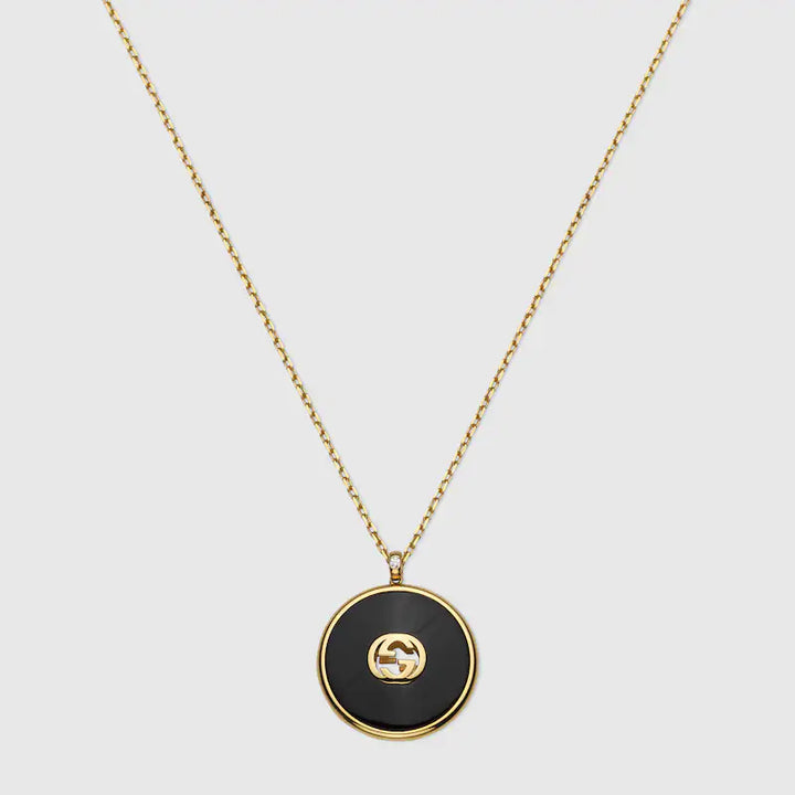 GUCCI INTERLOCKING 18K LONG CHAIN NECKLACE