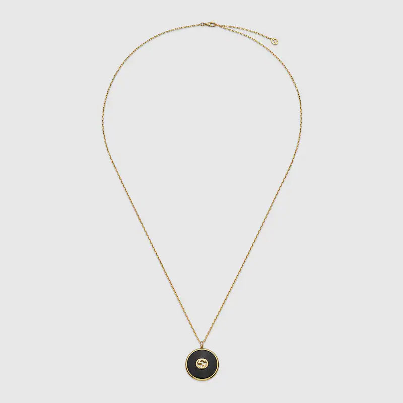 GUCCI INTERLOCKING 18K LONG CHAIN NECKLACE