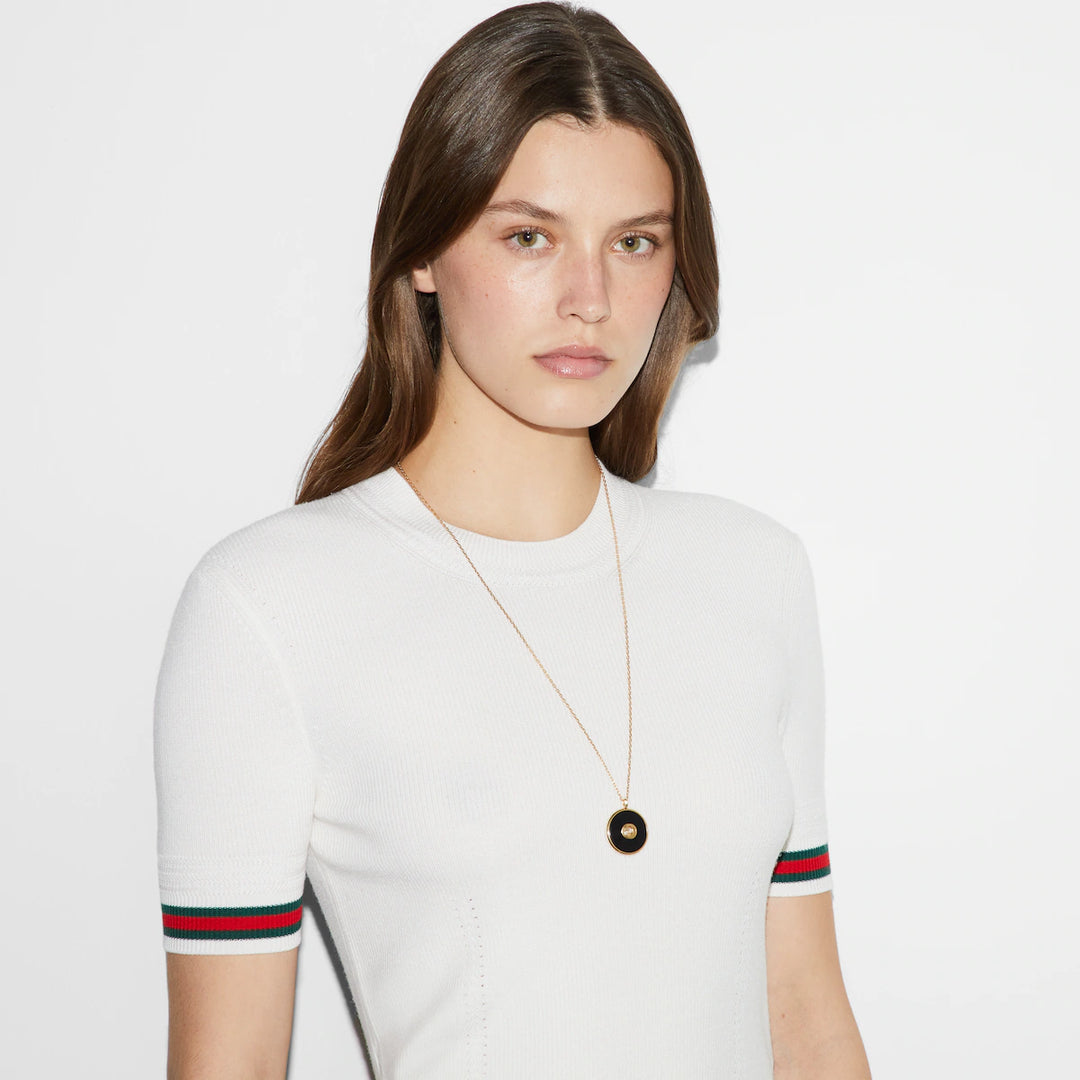 GUCCI INTERLOCKING 18K LONG CHAIN NECKLACE
