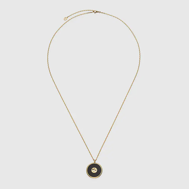 GUCCI INTERLOCKING 18K LONG CHAIN NECKLACE