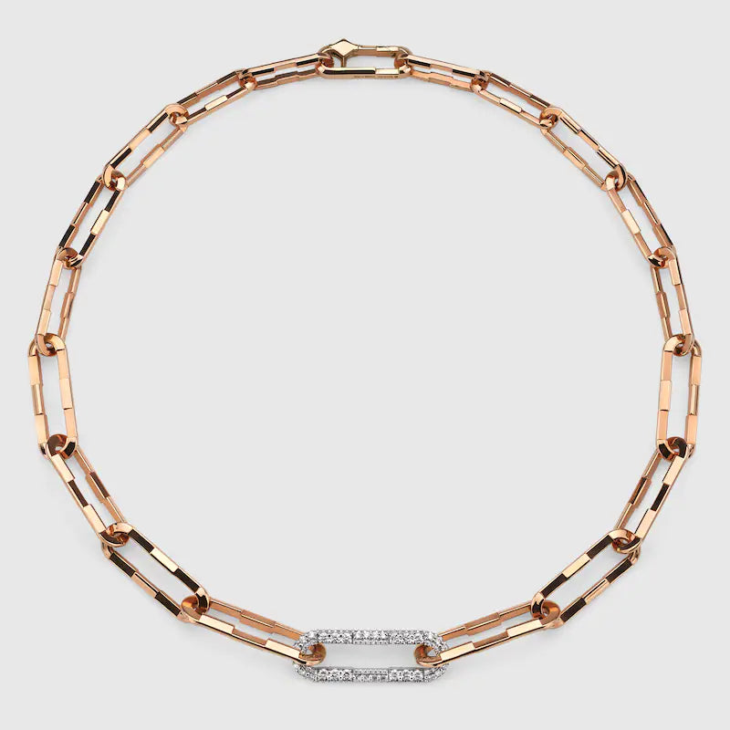GUCCI LINK TO LOVE DIAMOND NECKLACE