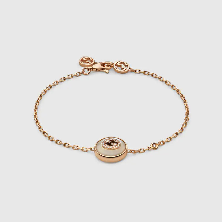 GUCCI INTERLOCKING 18K DIAMOND BRACELET