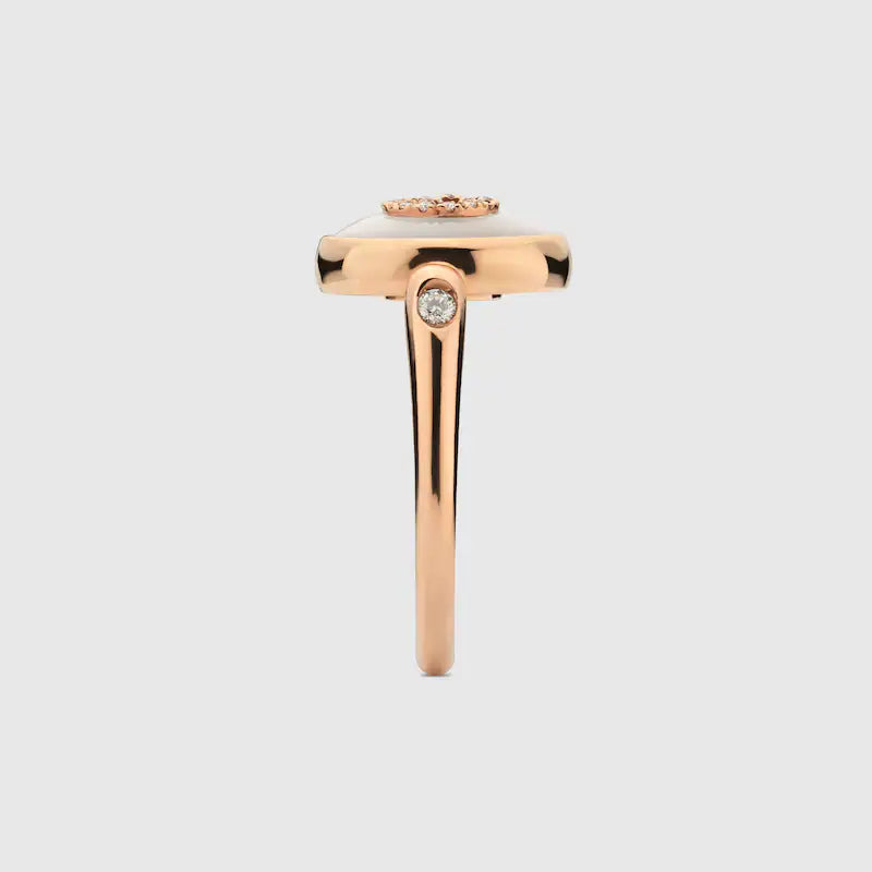 GUCCI INTERLOCKING 18K DIAMOND RING