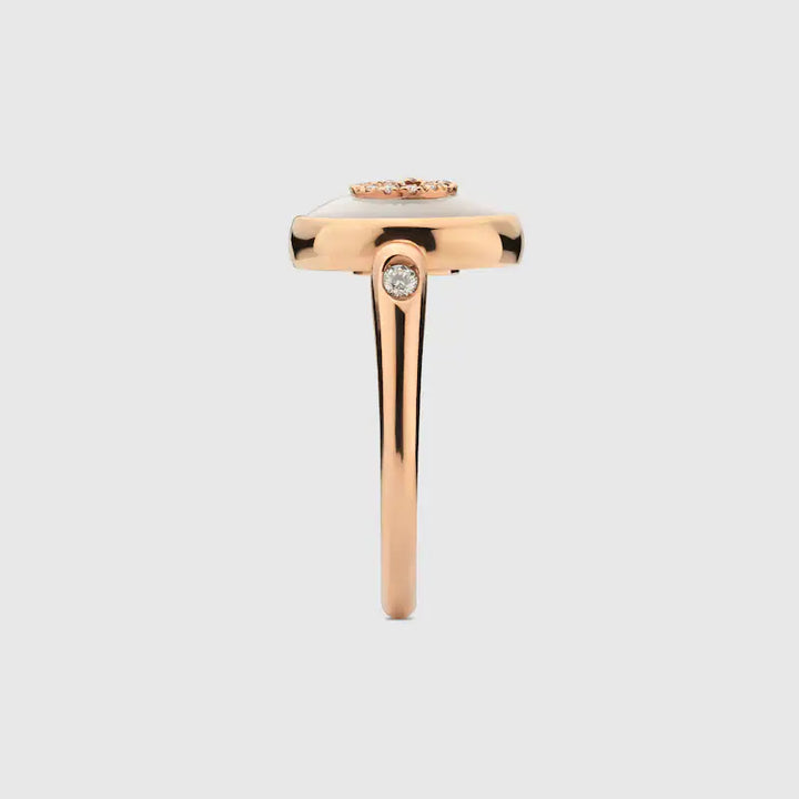 GUCCI INTERLOCKING 18K DIAMOND RING