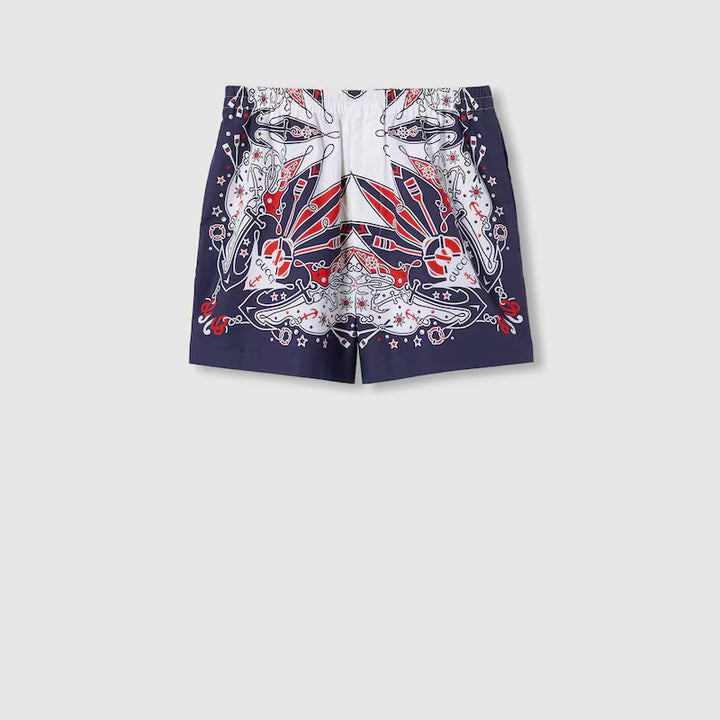 GUCCI GUCCI BANDANA PRINT COTTON SHORT