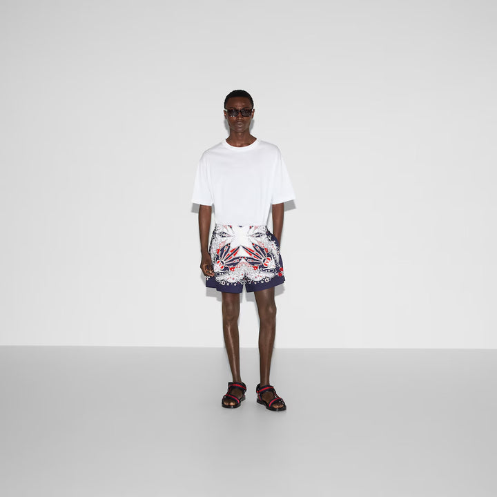 GUCCI GUCCI BANDANA PRINT COTTON SHORT
