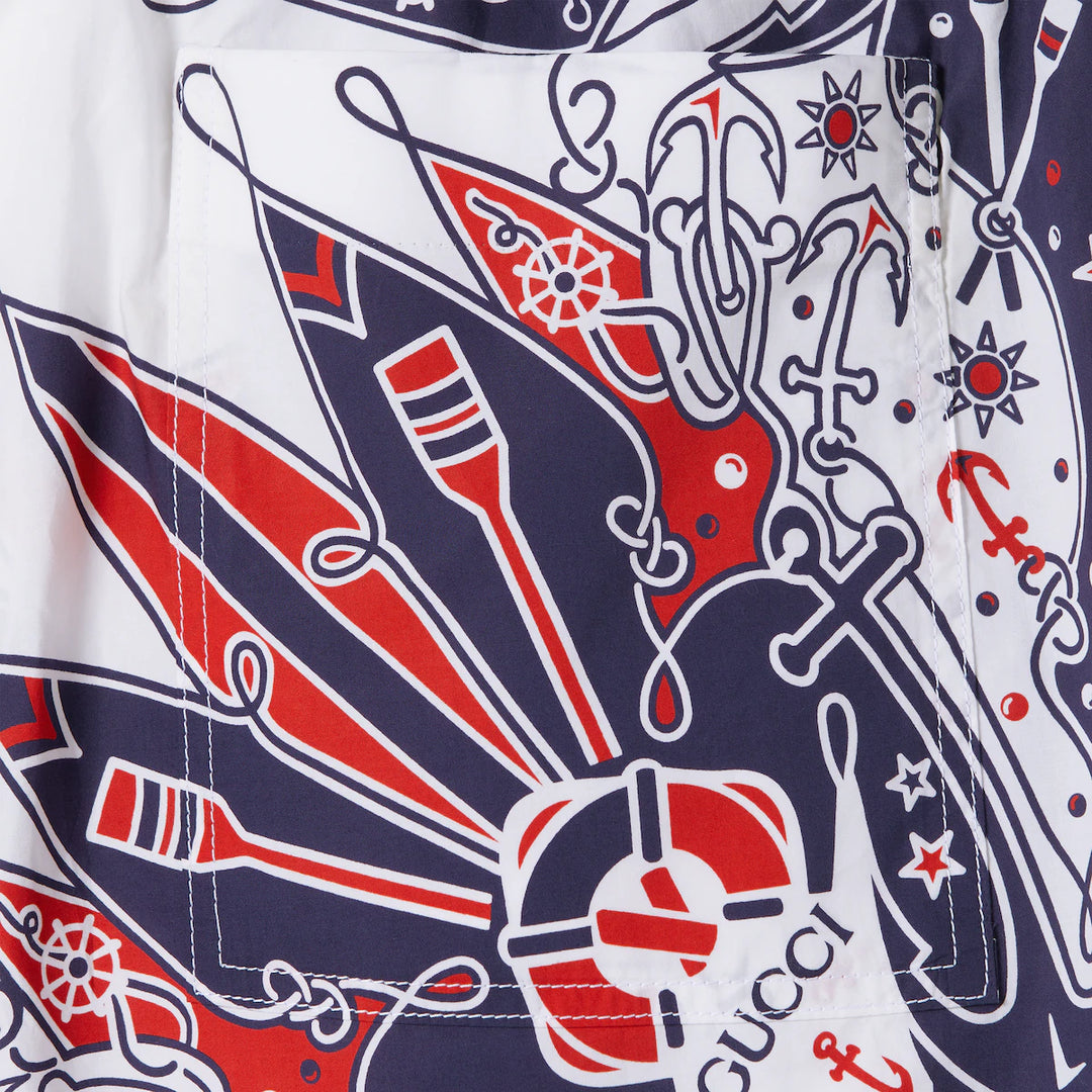 GUCCI GUCCI BANDANA PRINT COTTON SHORT