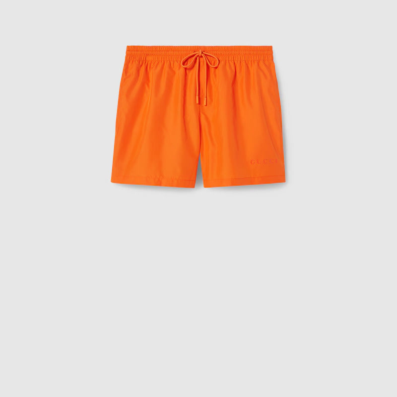 GUCCI PRINTED TECHNICAL POPLIN SWIM SHORT