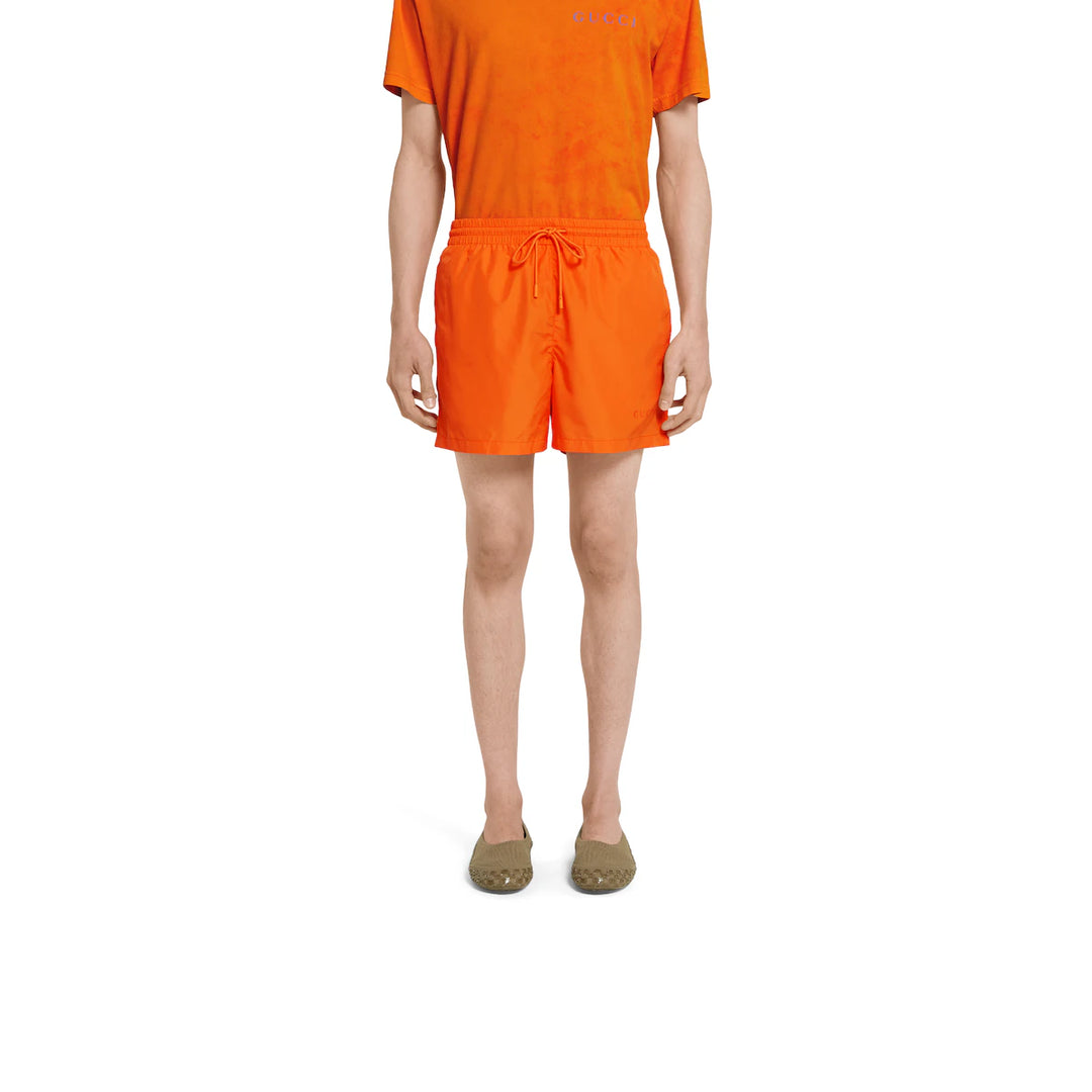 GUCCI PRINTED TECHNICAL POPLIN SWIM SHORT