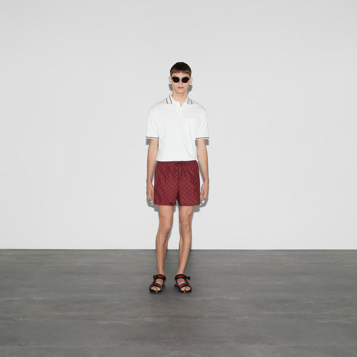 GUCCI PRINTED TECHNICAL POPLIN SWIM SHORT