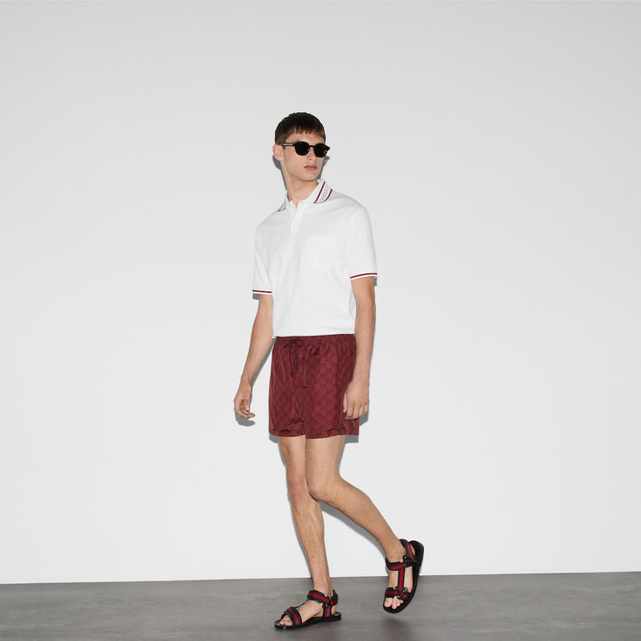 GUCCI PRINTED TECHNICAL POPLIN SWIM SHORT