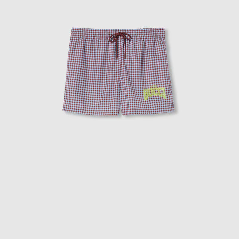 GUCCI PRINTED TECHNICAL POPLIN SWIM SHORT