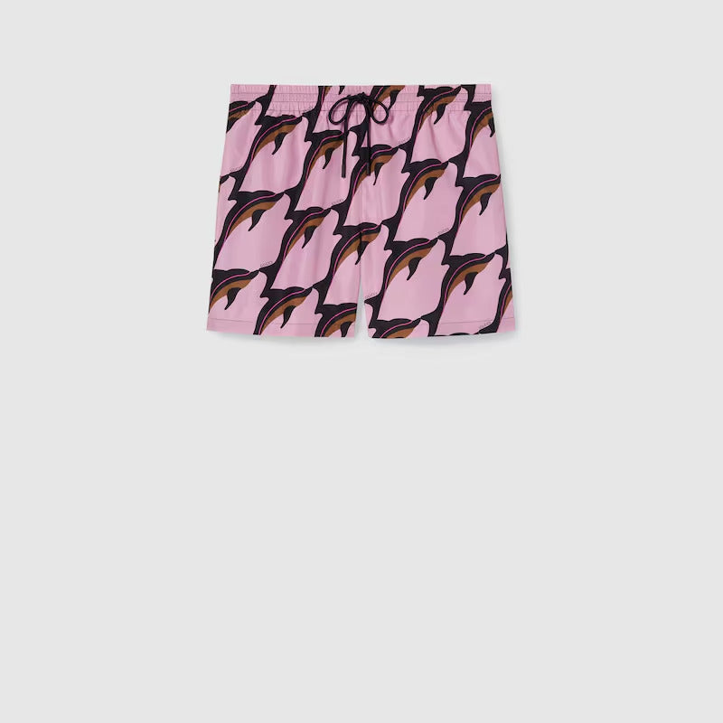 GUCCI PRINTED TECHNICAL POPLIN SWIM SHORT