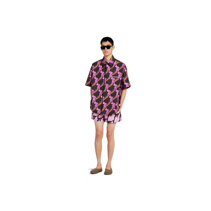 GUCCI PRINTED TECHNICAL POPLIN SWIM SHORT