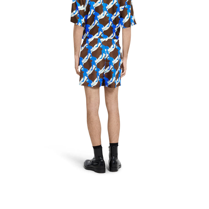 GUCCI PRINTED TECHNICAL POPLIN SWIM SHORT