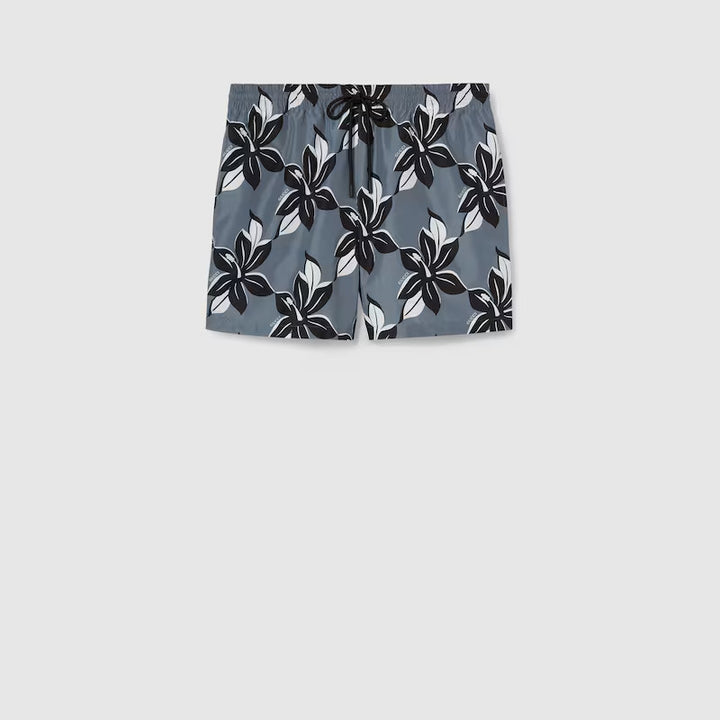 GUCCI PRINTED TECHNICAL POPLIN SWIM SHORT