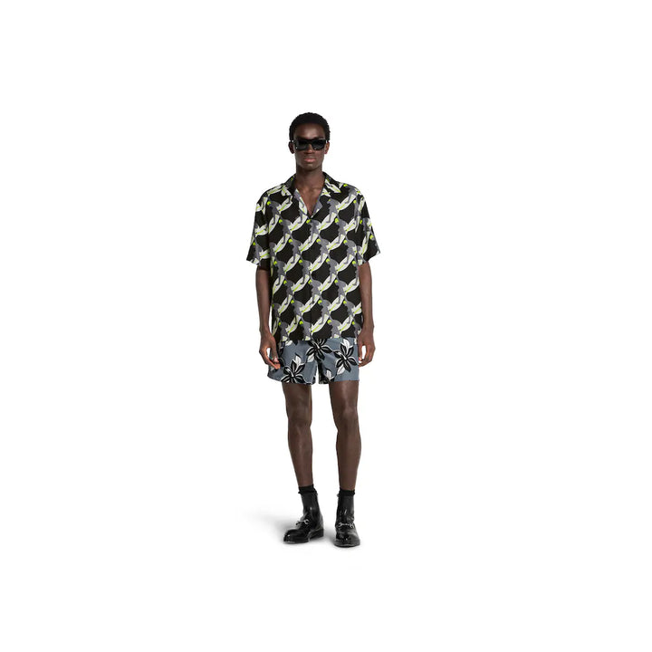 GUCCI PRINTED TECHNICAL POPLIN SWIM SHORT