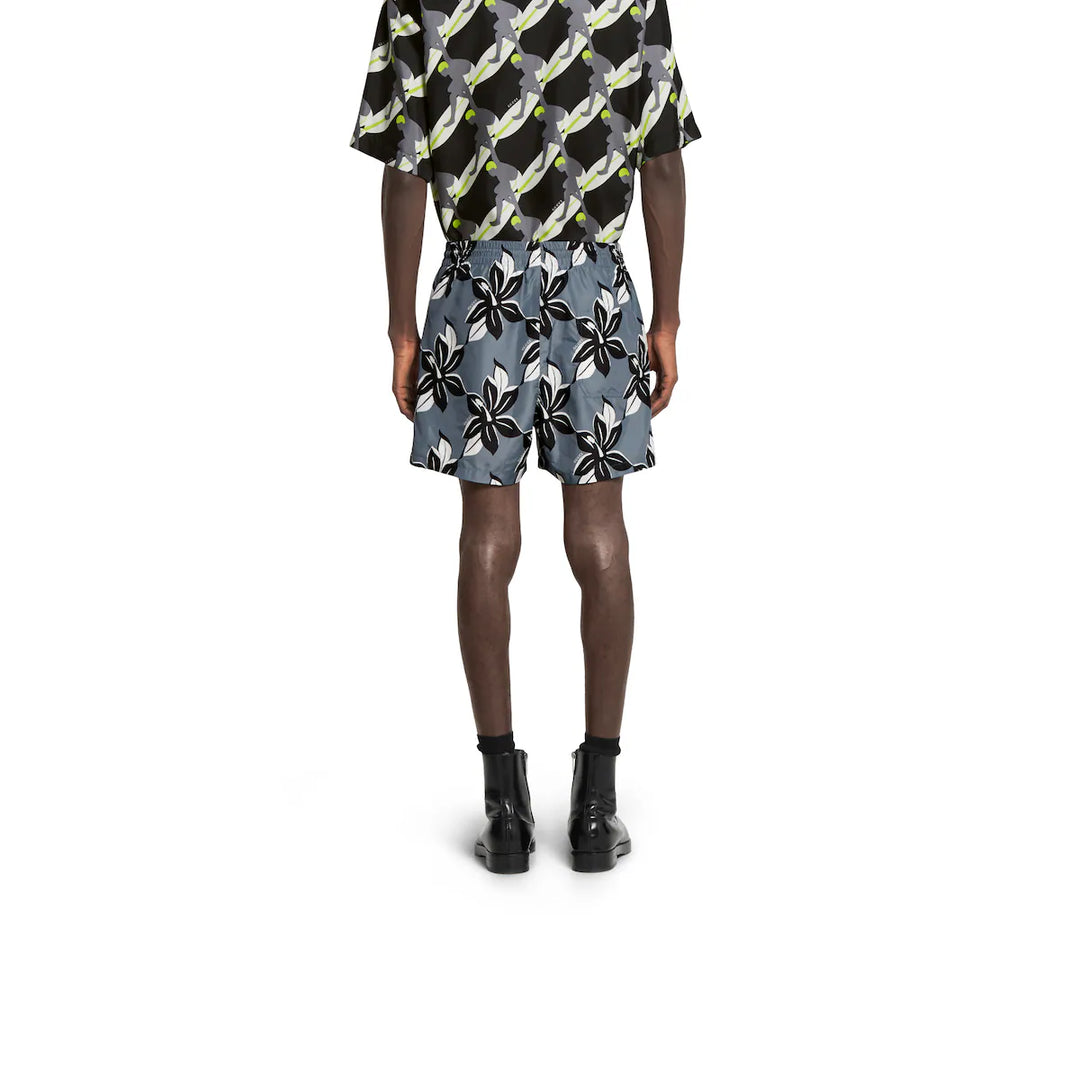 GUCCI PRINTED TECHNICAL POPLIN SWIM SHORT