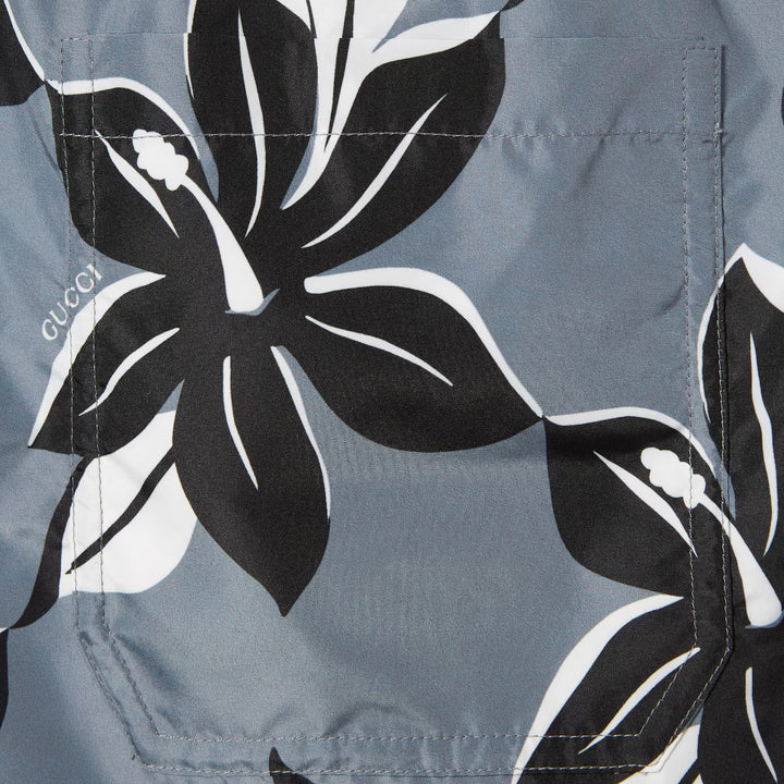 GUCCI PRINTED TECHNICAL POPLIN SWIM SHORT