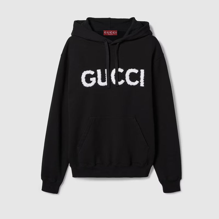 GUCCI COTTON JERSEY HOODED SWEATSHIRT WITH EMBROIDERY