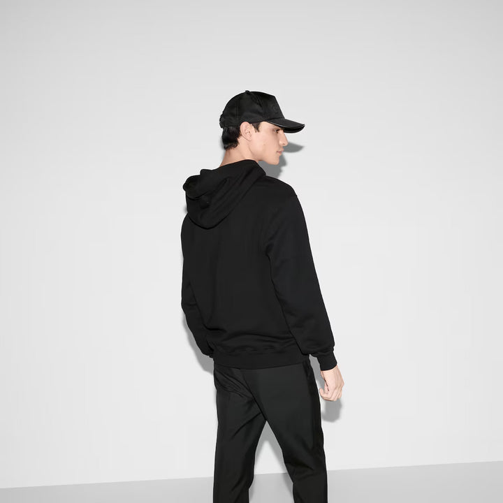 GUCCI COTTON JERSEY HOODED SWEATSHIRT WITH EMBROIDERY