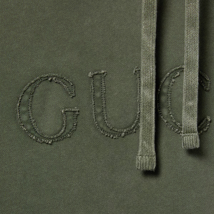 GUCCI COTTON JERSEY HOODED SWEATSHIRT WITH EMBROIDERY