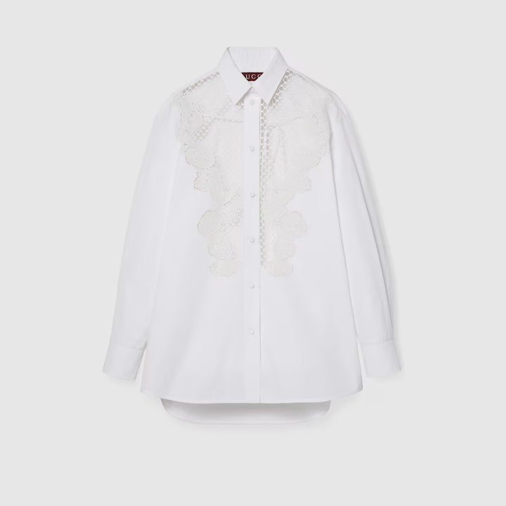 Gucci COTTON POPLIN SHIRT WITH EMBROIDERY