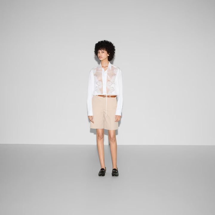 Gucci COTTON POPLIN SHIRT WITH EMBROIDERY