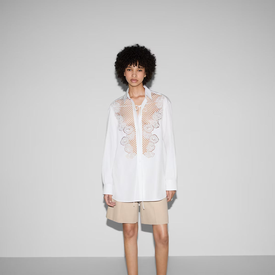 Gucci COTTON POPLIN SHIRT WITH EMBROIDERY