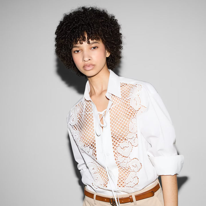 Gucci COTTON POPLIN SHIRT WITH EMBROIDERY