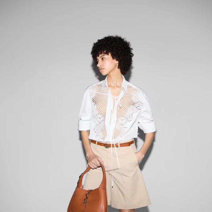 Gucci COTTON POPLIN SHIRT WITH EMBROIDERY
