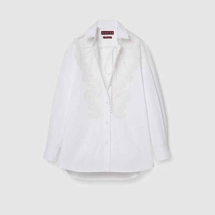 Gucci COTTON POPLIN SHIRT WITH EMBROIDERY