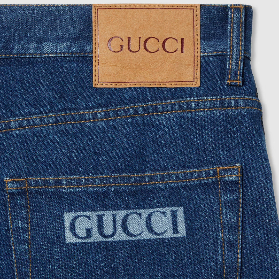 GUCCi LASERED TAPERED DENIM PANT