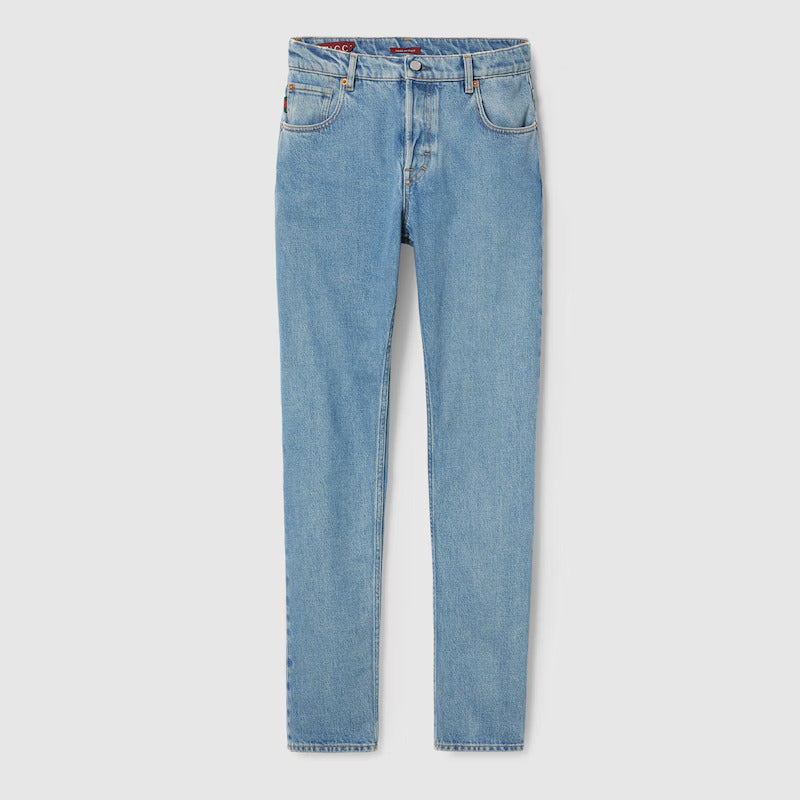 GUCCi LASERED TAPERED DENIM PANT