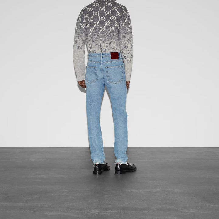 GUCCi LASERED TAPERED DENIM PANT