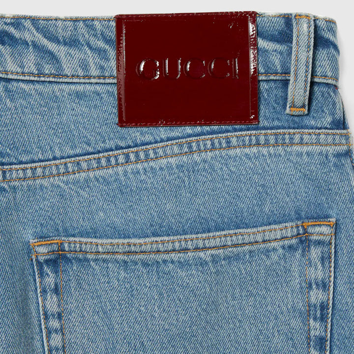 GUCCi LASERED TAPERED DENIM PANT
